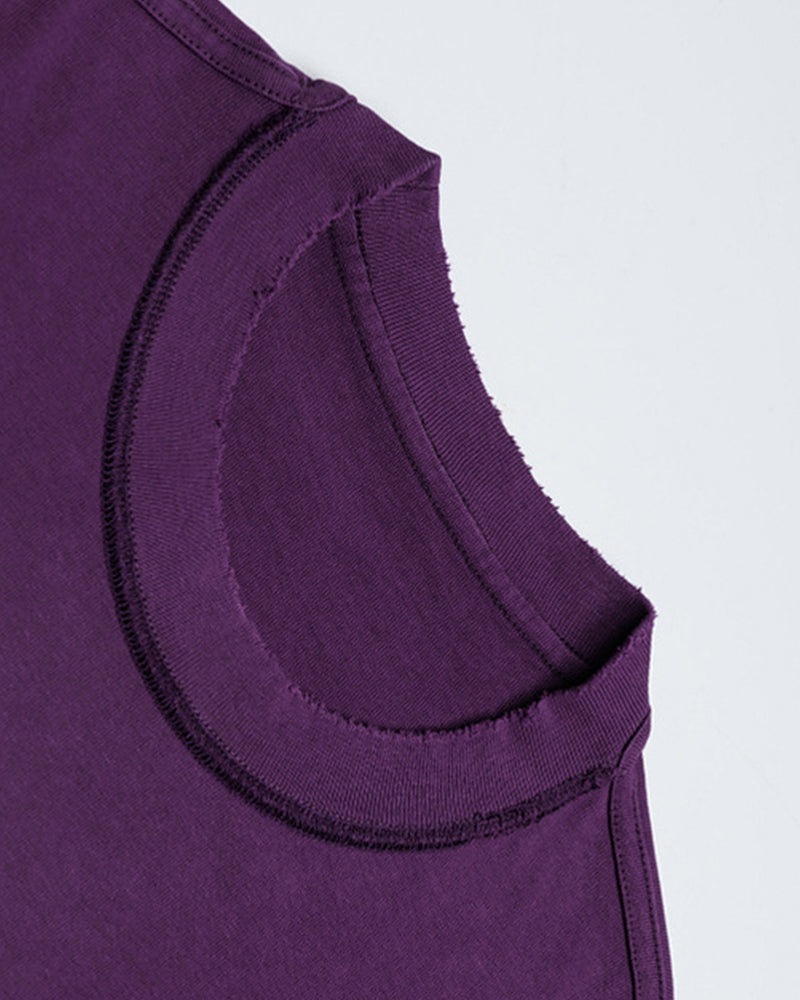 레트로 콘트라스트 프린트 반소매