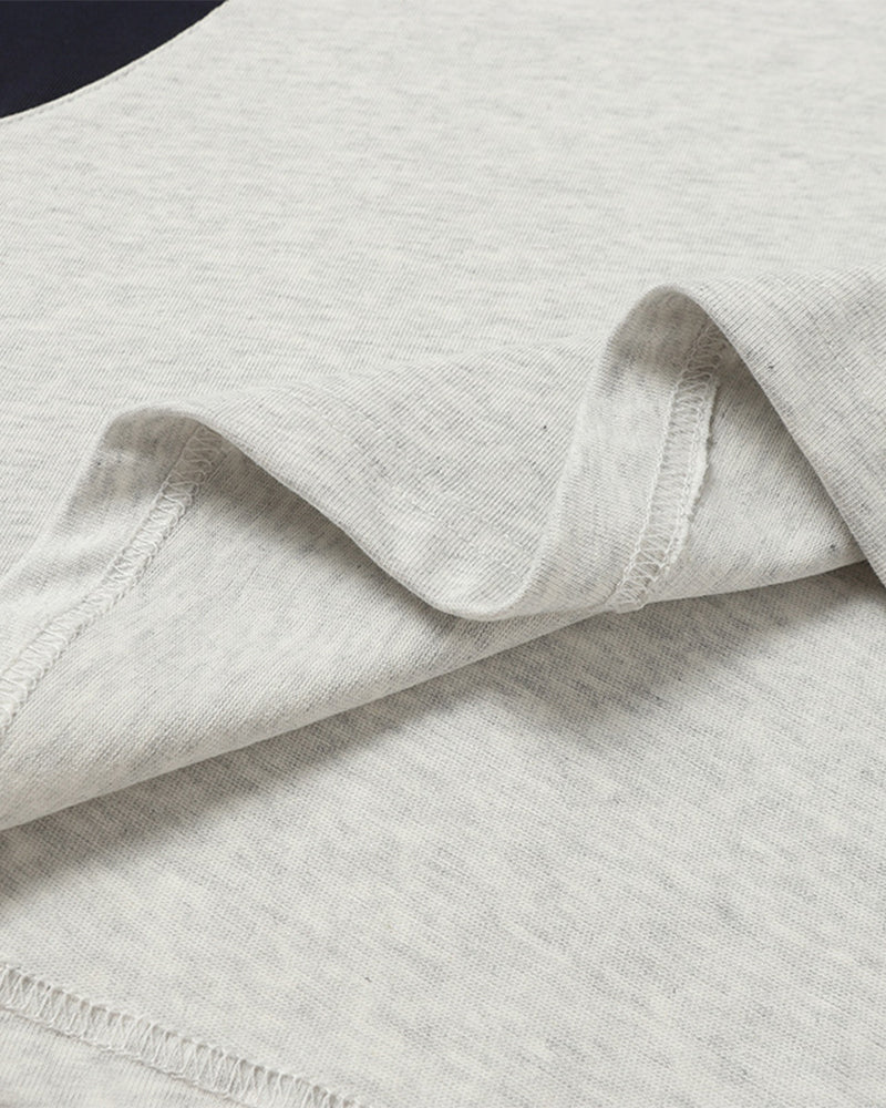 Contrast color loose short sleeves