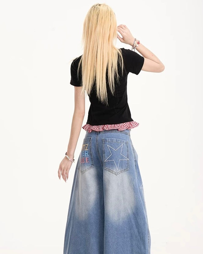 Spliced design short sleeves (women's)