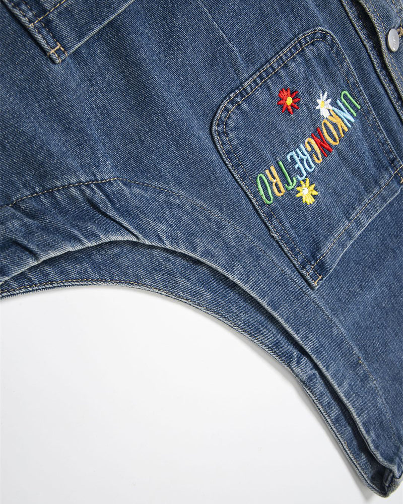 Colorful embroidered vest