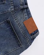 Vintage washed denim shorts