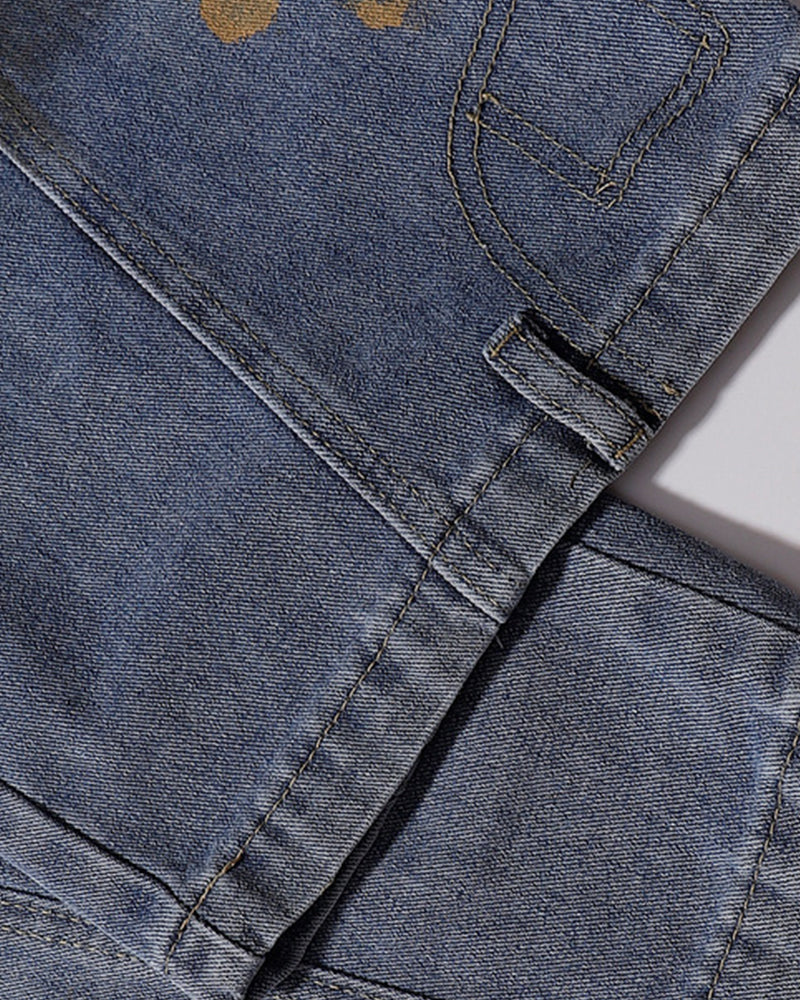 設計感彎刀牛仔褲