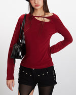Openwork casual long-sleeved top (long sleeves)