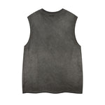 Washed solid color sleeveless vest