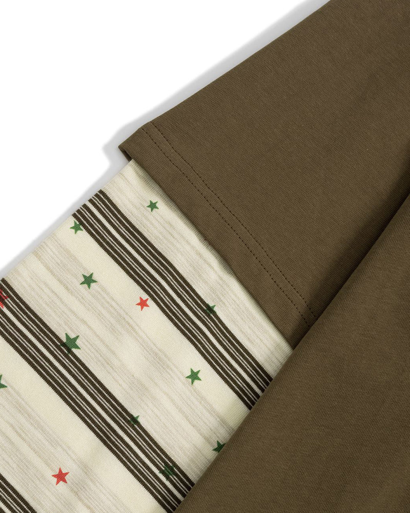 Cartoon print fake two-piece long sleeves