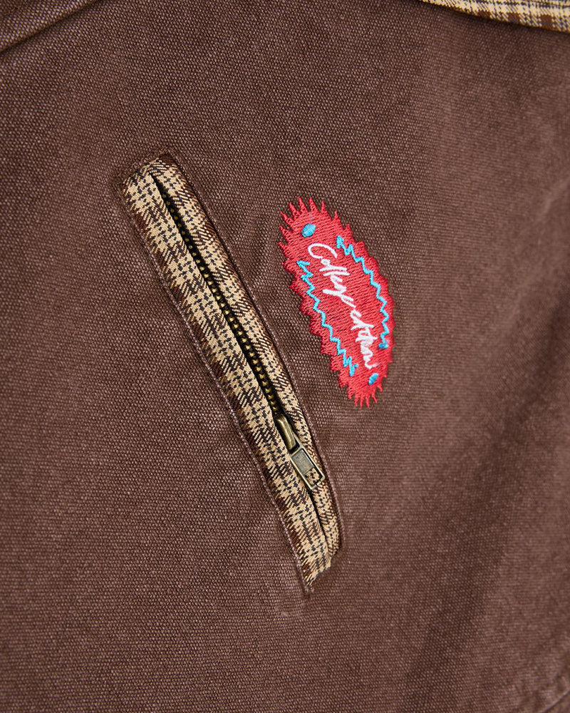 Stitched contrasting color couple's jacket