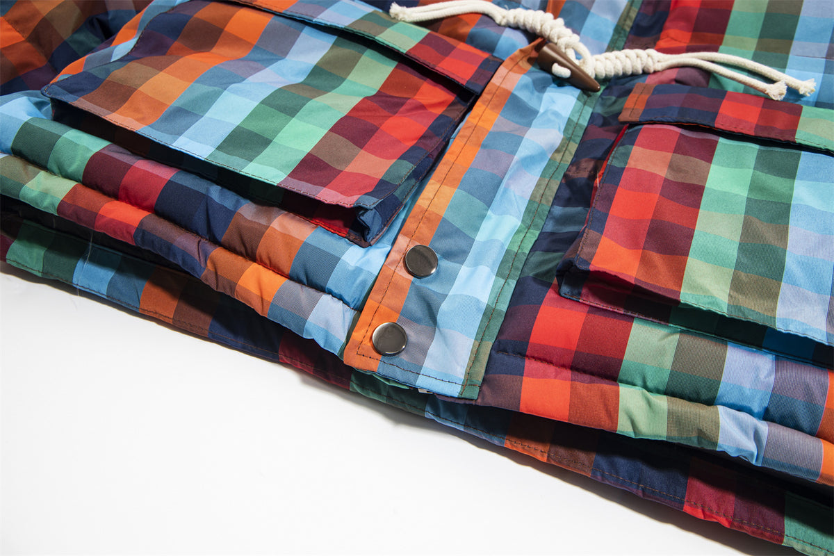 Contrast color plaid jacket