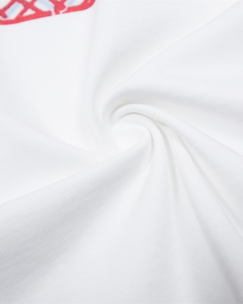 대조적인 색상 만화 짧은 소매