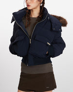 Thick hooded short jacket