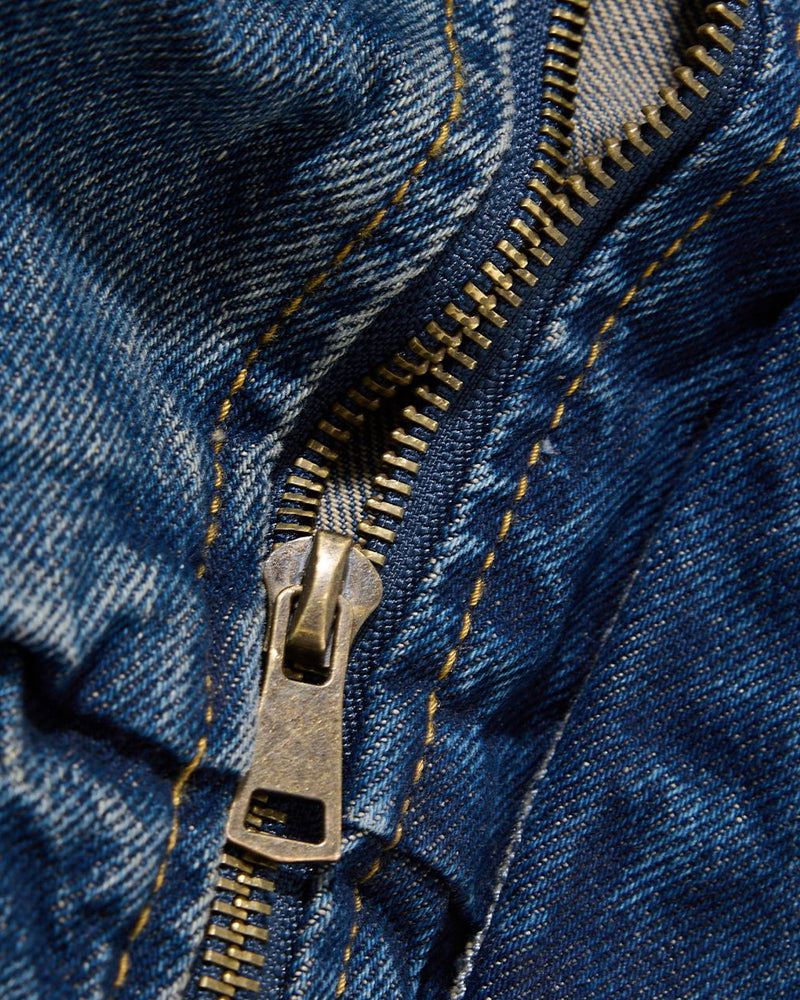 Washed stand-up collar denim jacket