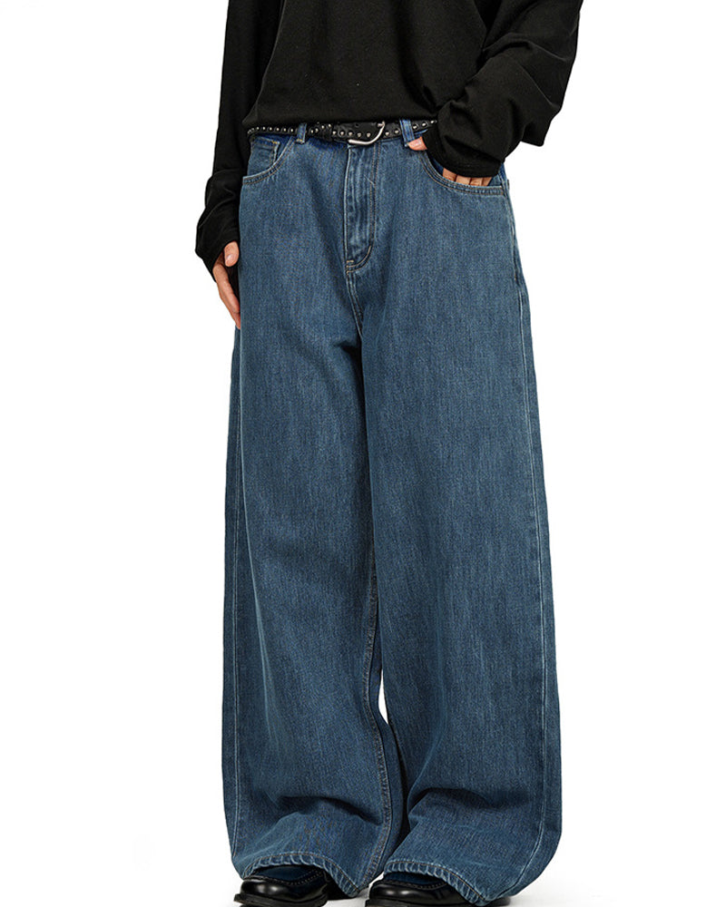Wide-leg casual jeans