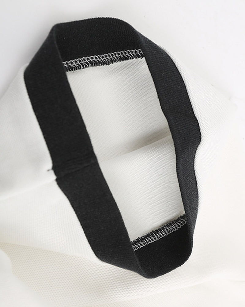 아메리칸 레트로 힙합 자수 문자 반팔