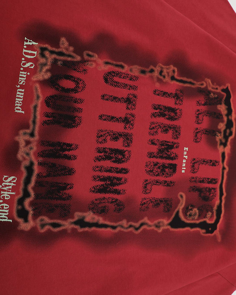 レトロなレタープリントの半袖シャツ