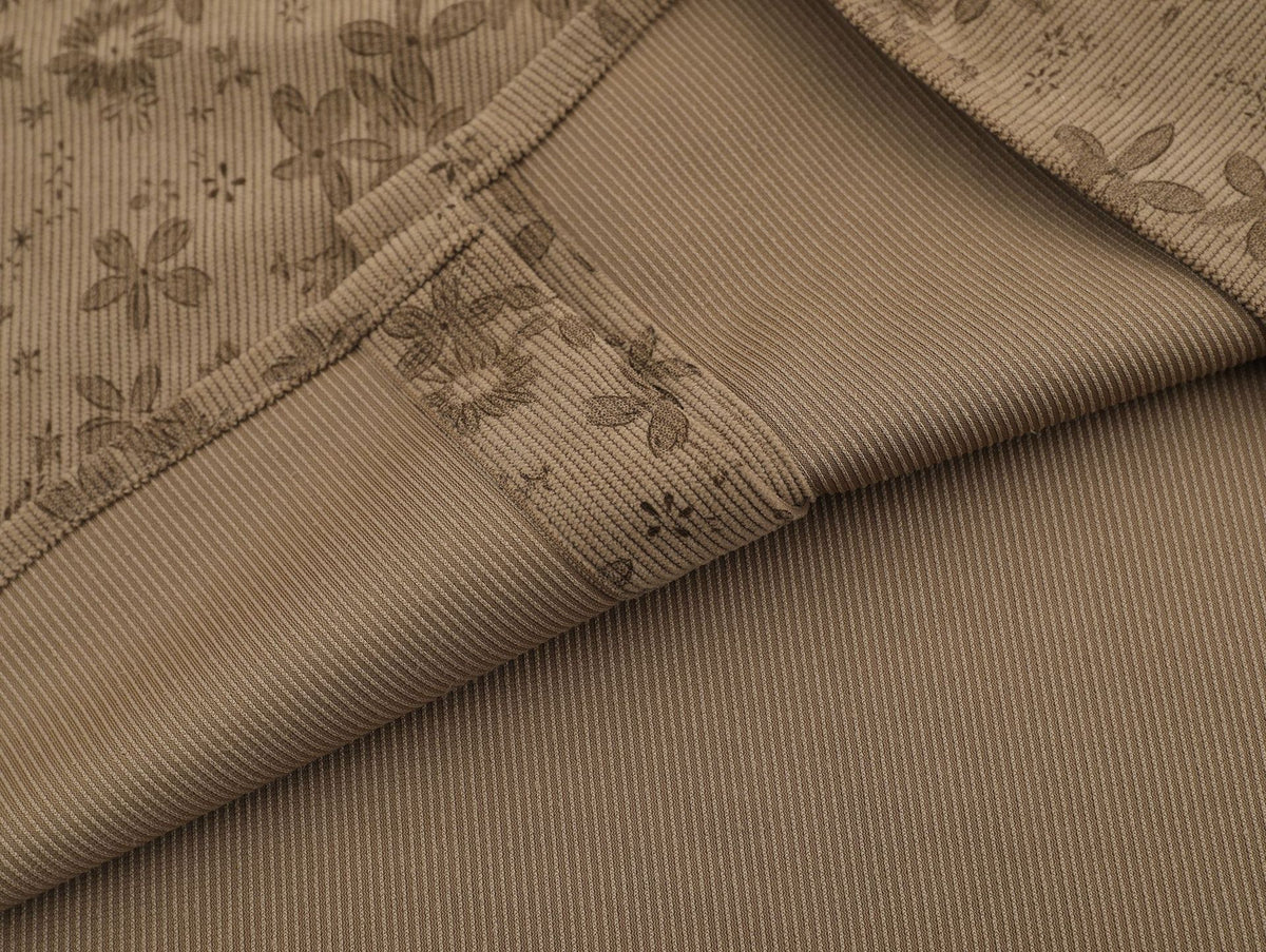 Retro contrast embroidered corduroy shirt