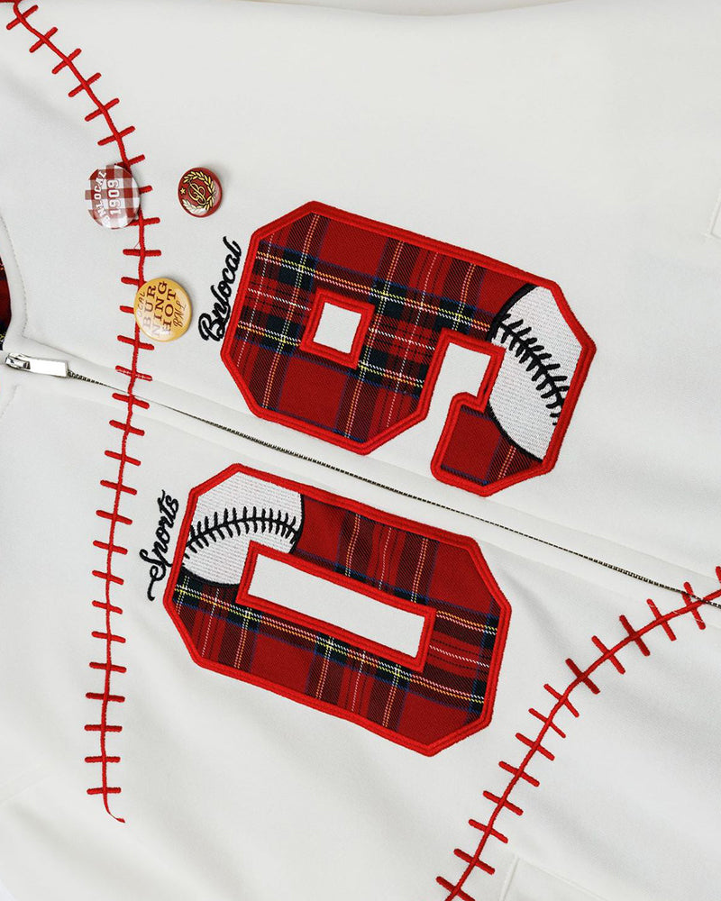 plaid panel hooded jacket