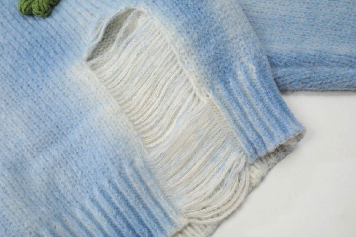 休閑刺綉水洗短款毛衣(女款)