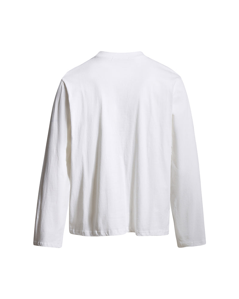 Retro distressed printed long-sleeved shirt