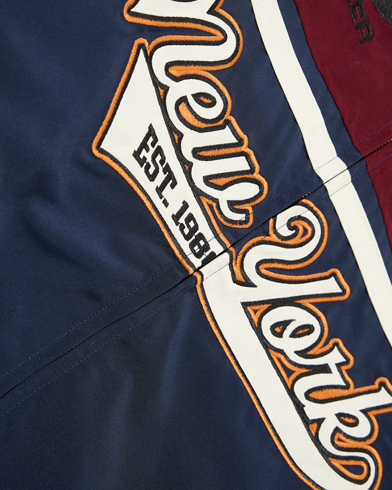 Embroidered stand-up collar coat