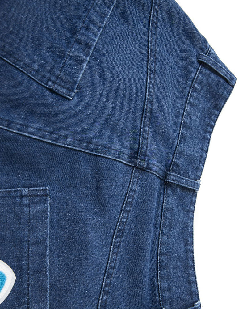 Floral embroidered cropped jeans