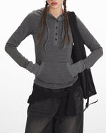 Slim-fit hooded long-sleeved top (women's)