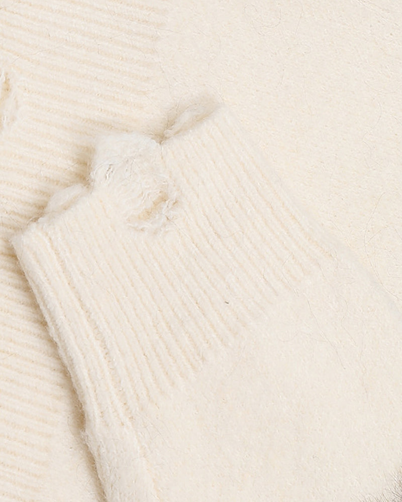 條紋連帽針織衫