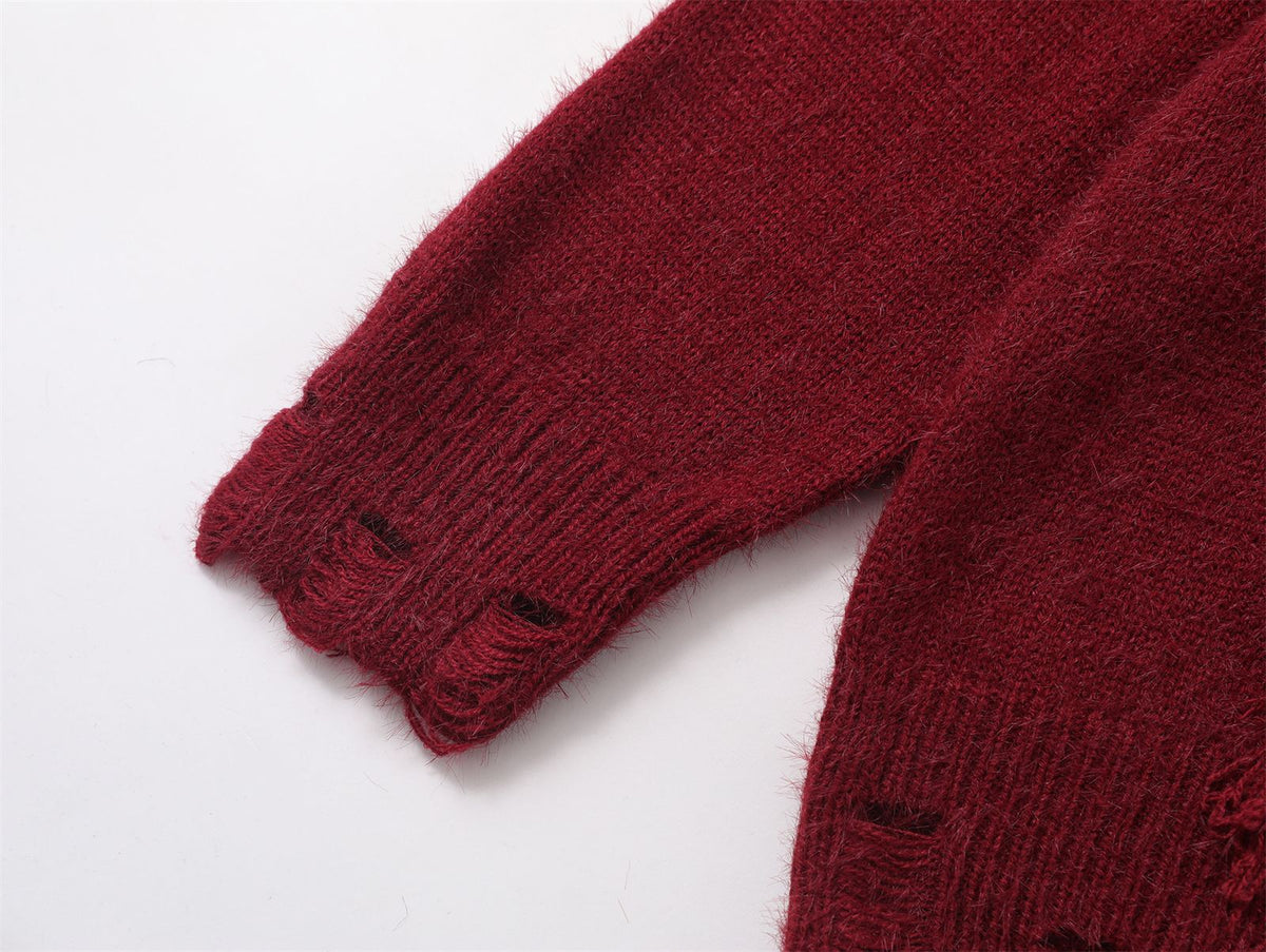 Vintage Butterfly Tassel Crew Neck Sweater