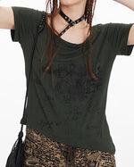 레트로 프린트 반소매