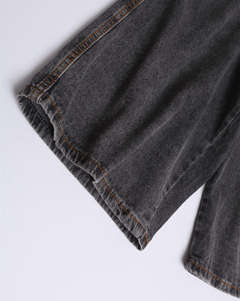 빈티지 워시드 카프리 팬츠