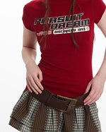 Lettering print crew neck short sleeves