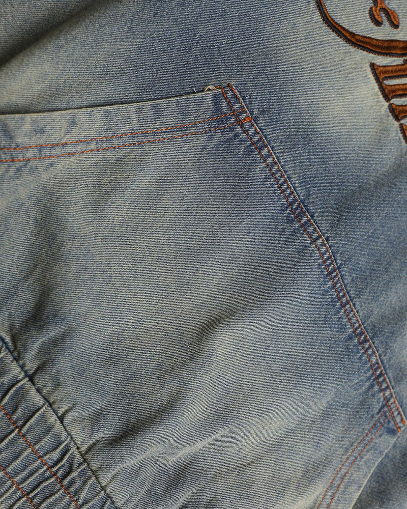 刺綉牛仔連帽衛衣