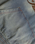 刺綉牛仔連帽衛衣