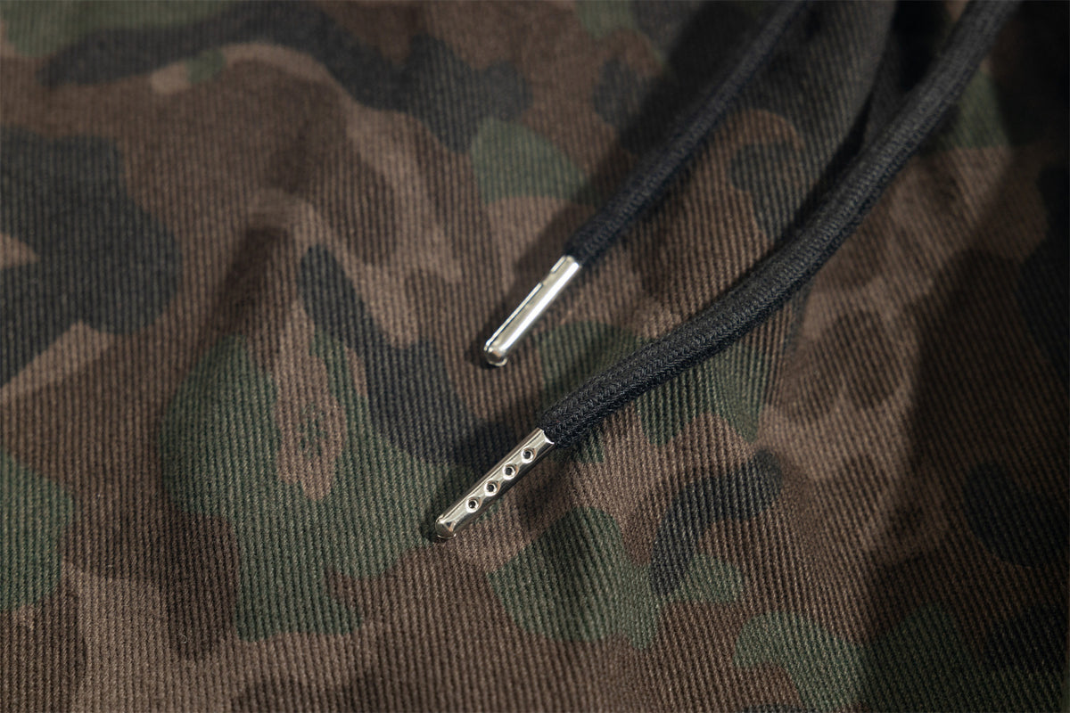 Retro washed distressed camouflage pants