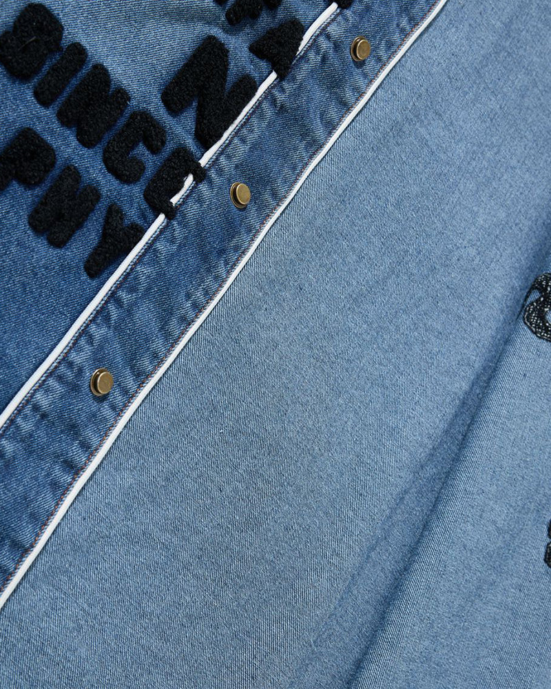 Washed letter jacket