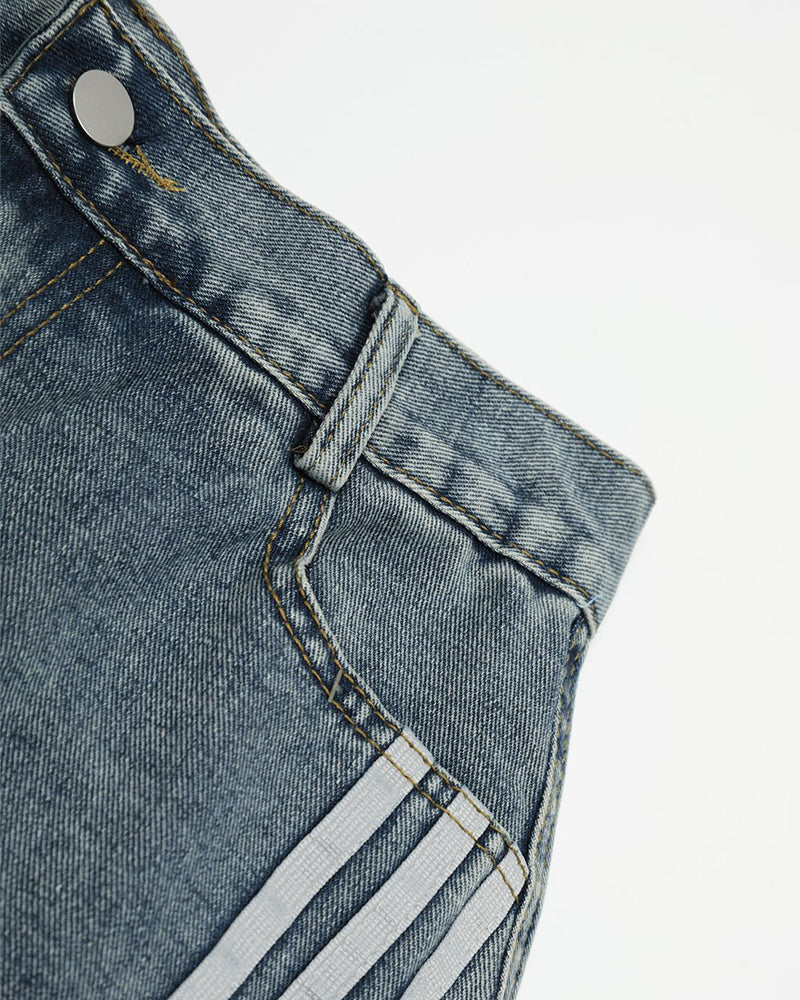 Vintage Washed Cropped Denim Shorts