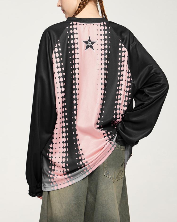 復古漸變運動長袖