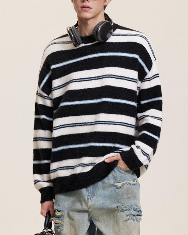 簡約條紋情侶毛衣