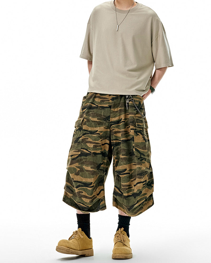 Camouflage cargo casual pants