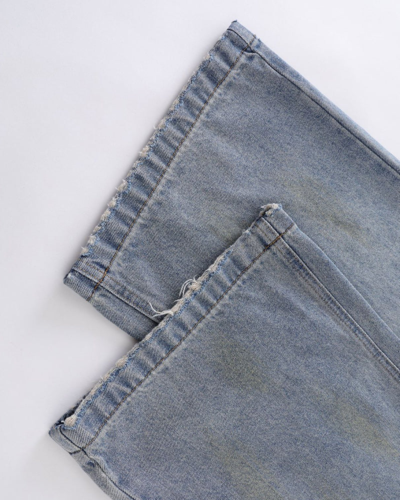 水洗做舊牛仔褲