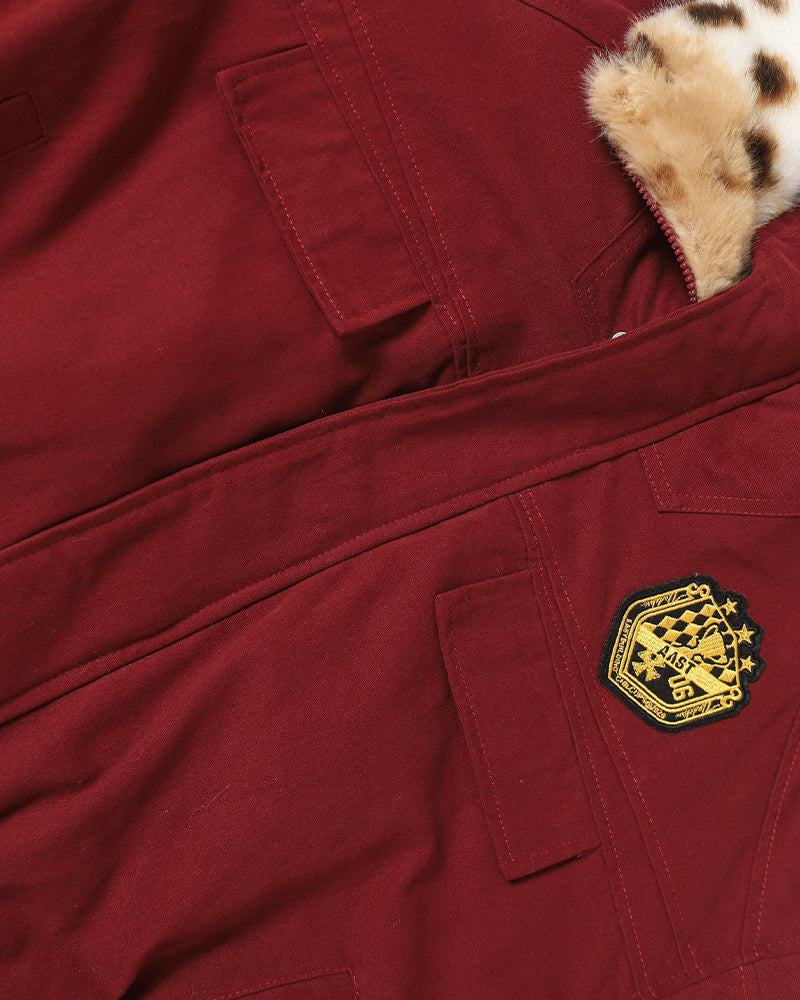 機車刺綉棉服外套