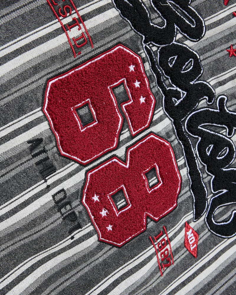 Washed striped couple jackets