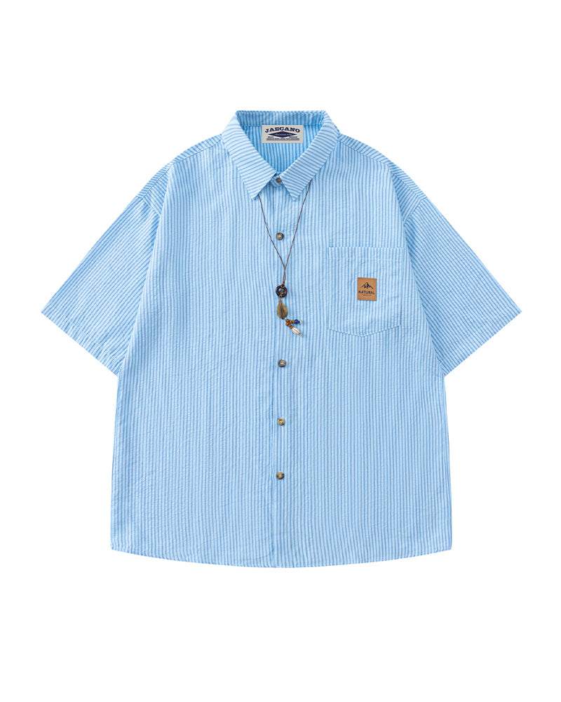 striped short-sleeved shirt