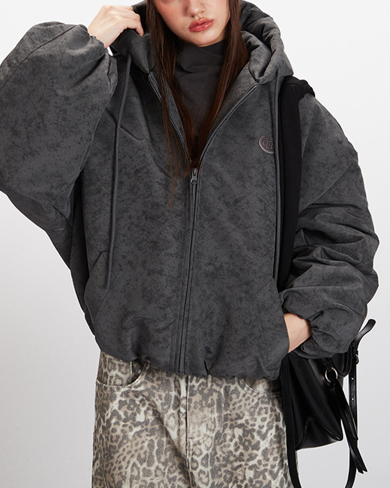 디스트레스드 후드 재킷