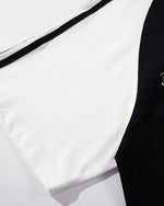 레트로 콘트라스트 프린트 반소매