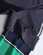 Color-blocked faux two-piece long-sleeved sports top