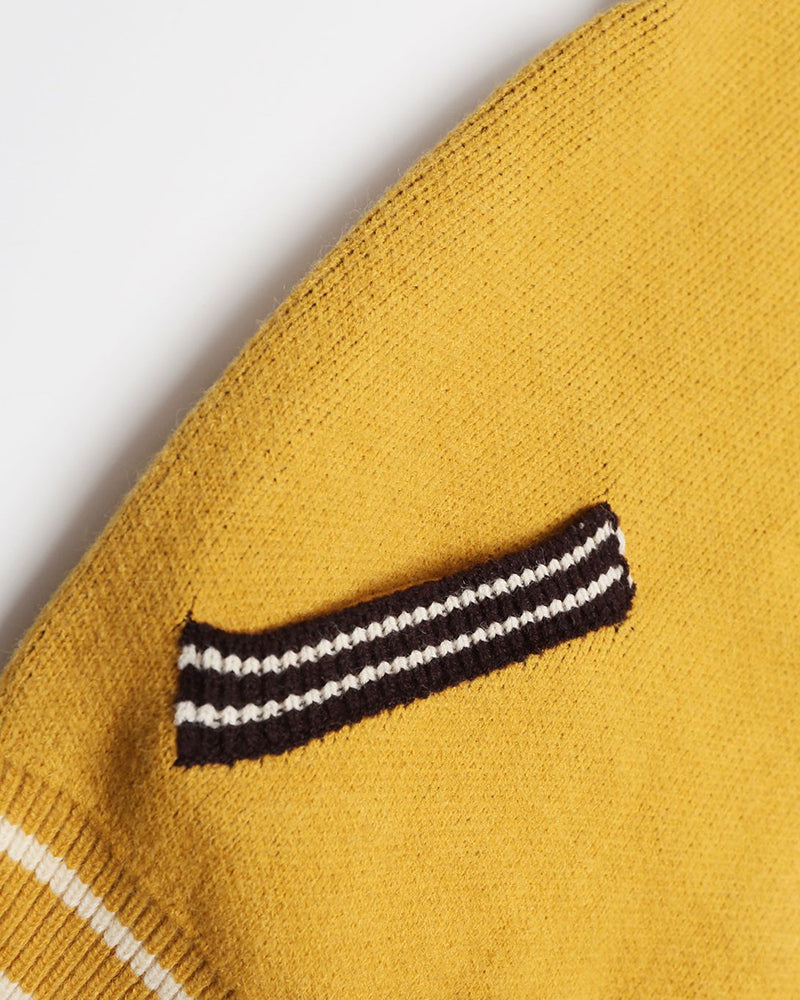 Retro contrast color stitching sweater