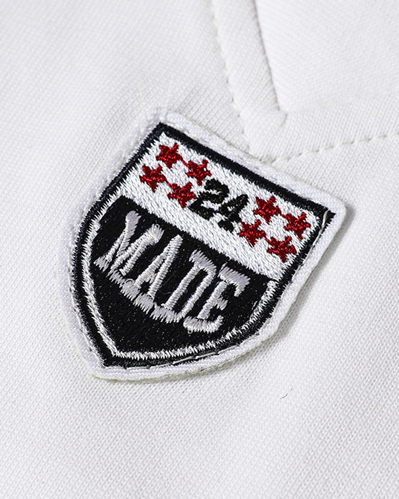 Embroidered badge short-sleeved shirt