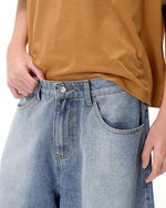 Structured Washed Capri Pants