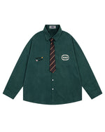 Casual Embroidered Long-Sleeved Shirt