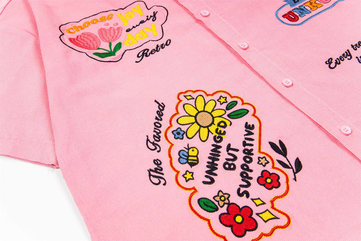 Funny flower short-sleeved shirt