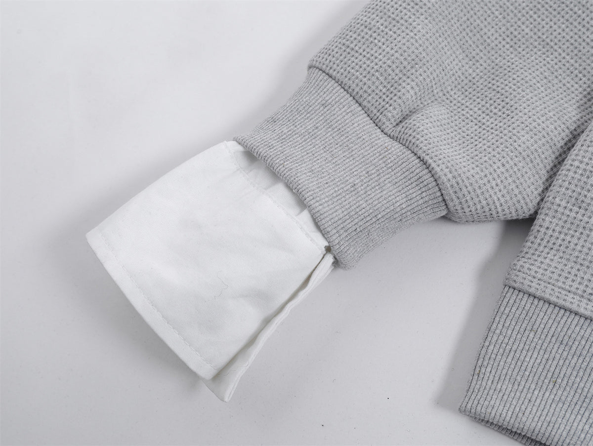 Retro fake two piece versatile sweatshirt